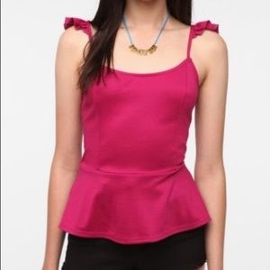 Sparkle and Fade Raspberry Peplum Top